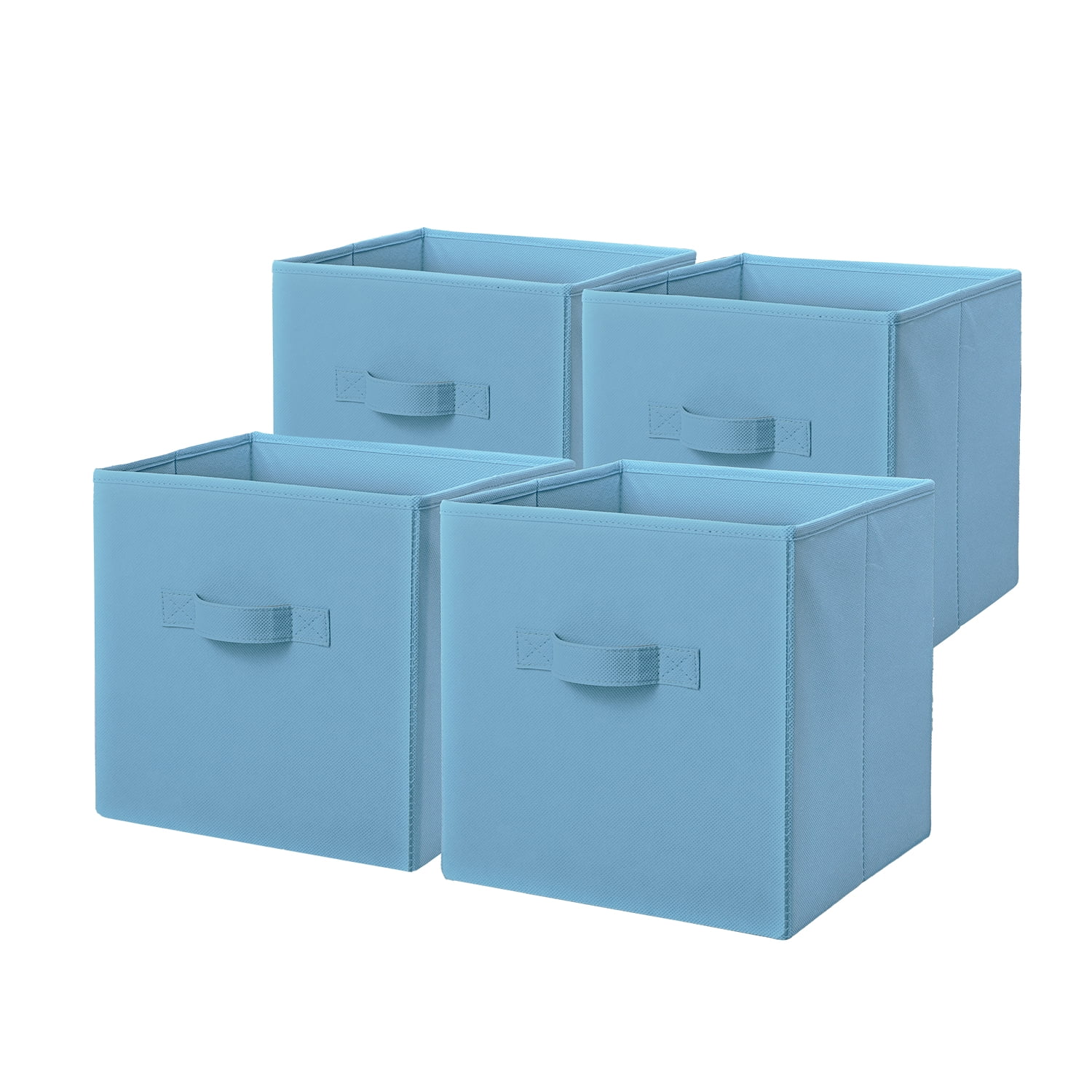 Mainstays Collegiate Collapsible Fabric Bins 10.5X10.5, Victory Blue, 4 Pack