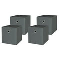 thumbnail image 1 of Mainstays Collapsible Fabric Cube Storage Bins (10.5" x 10.5"), Soothing Grey, 4 Pack, 1 of 6