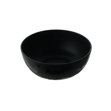 Mainstays 38 Ounce Round Plastic Etched Bat Bowl, Black