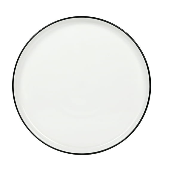 Mainstays Black Rim Stoneware Dinner Plate