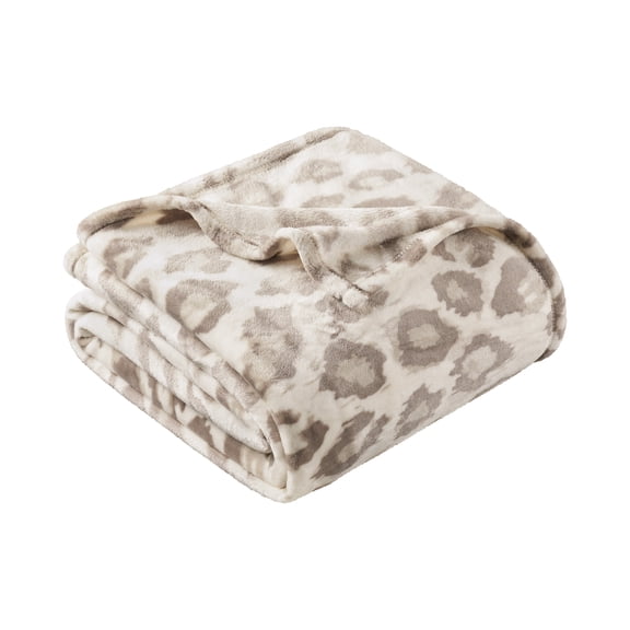 Mainstays Super Soft Velvet Plush Bed Blanket, Leopard, Full/Queen Size