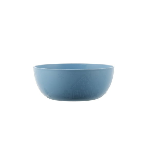 Mainstays 38 Ounce Round Plastic Etched Gingerbread Bowl, Blue