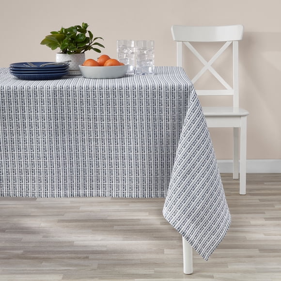 Mainstays Plaid 60” x 84" Tablecloth - Blue - Cotton & Polyester Blend