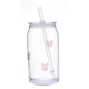 Mainstays Bow Charm Glass Can Sipper