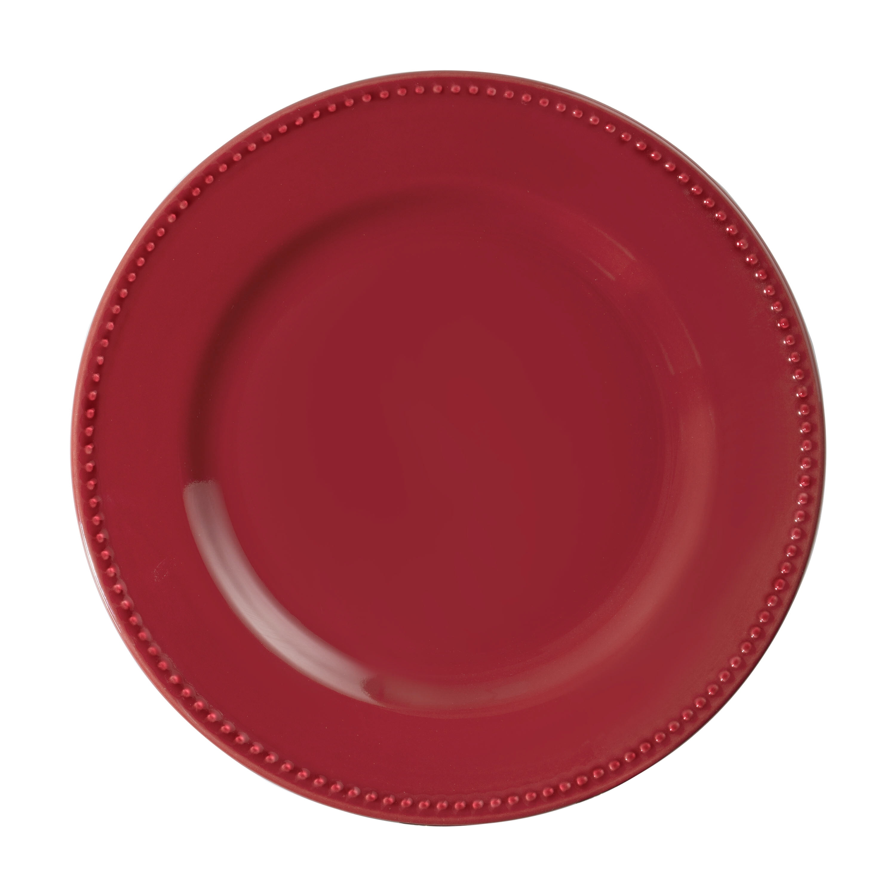 Mainstays 10.39in Brynn Red Stoneware Dinnerplate - Walmart.com