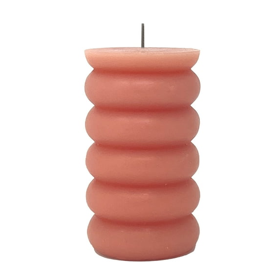 Mainstays Single Wick 3" x 5" Bubble Pillar Candle, Unscented, Pink