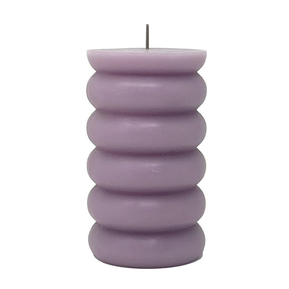 Mainstays Single Wick 3" x 5" Bubble Pillar Candle, Unscented, Purple