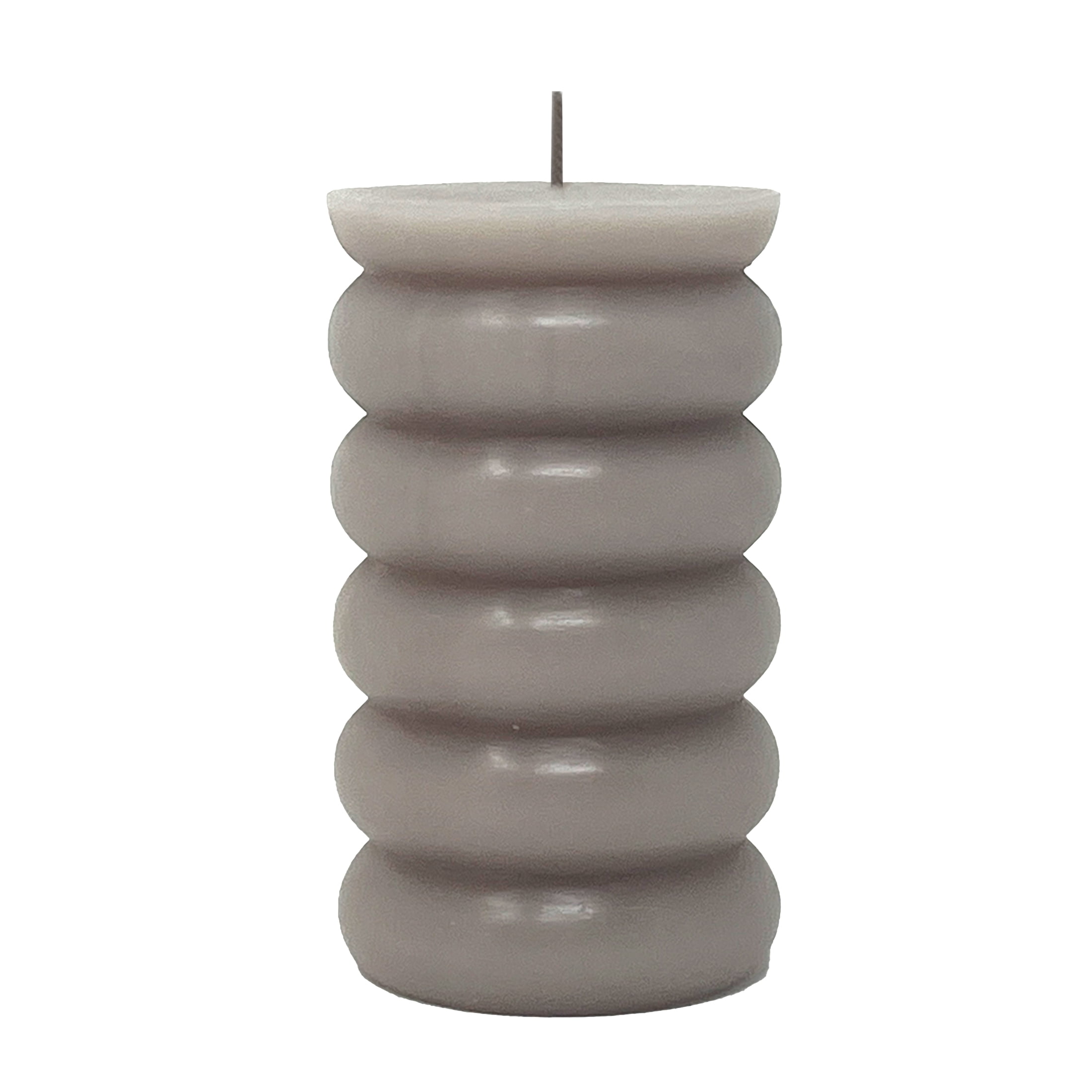 Mainstays Single Wick Bubble Pillar Candle, 3 in x 5 in, Unscented, Taupe