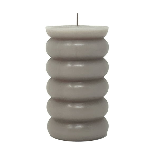 Mainstays Single Wick 3" x 5" Bubble Pillar Candle, Unscented, Taupe