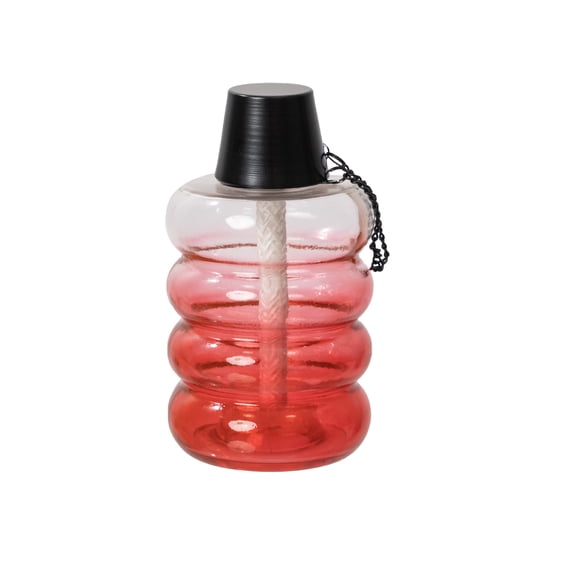 Mainstays Pink Bubble Glass Outdoor Citronella Tabletop Torch with Fiberglass Wick
