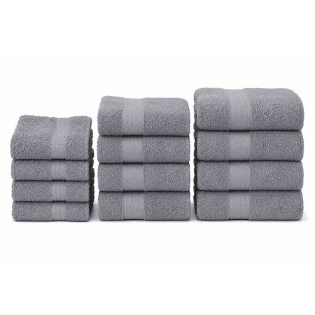 MS Basic Towel 12pk Bundle Grey