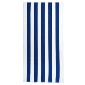 Mainstays Cabana Stripe Cotton Blend Beach Towel, 58 in x 28 in, Blue