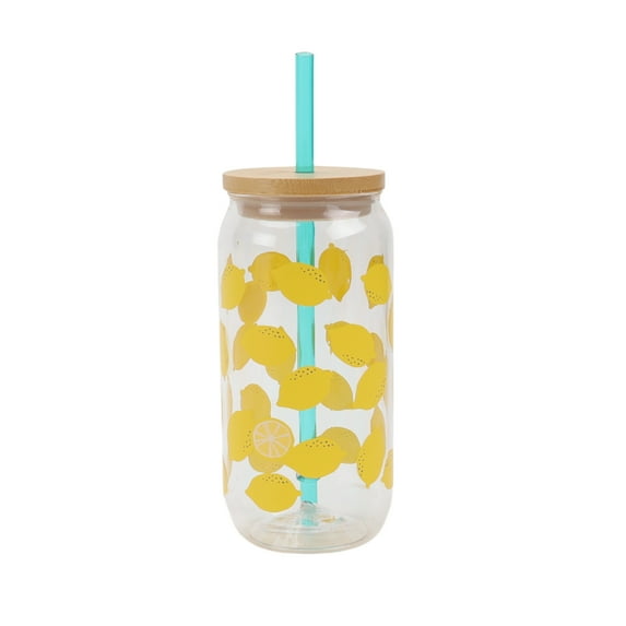 Mainstays 20-Ounce Acrylic Can Shape Tumbler, Lemon Pattern