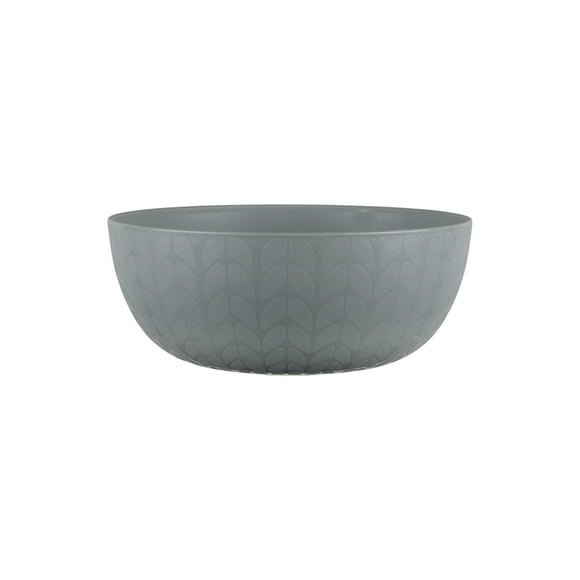 Mainstays - Light Grey Round Plastic Cereal Bowl, Interwoven Braided Etched, 38-Ounce