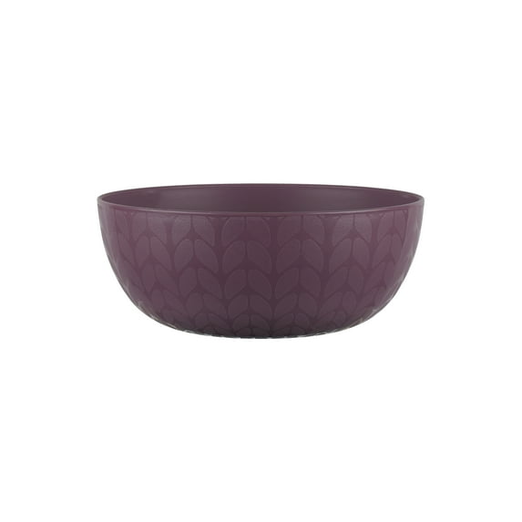 Mainstays - Purple Round Plastic Cereal Bowl, Interwoven Braided Etched, 38-Ounce