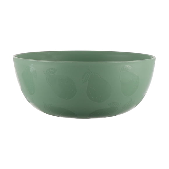 Mainstays 38 Ounce Round Green Cereal Bowl with Pear Etched Design