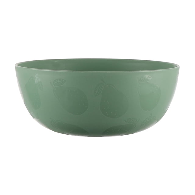 Mainstays 38 Ounce Round Green Cereal Bowl with Pear Etched Design