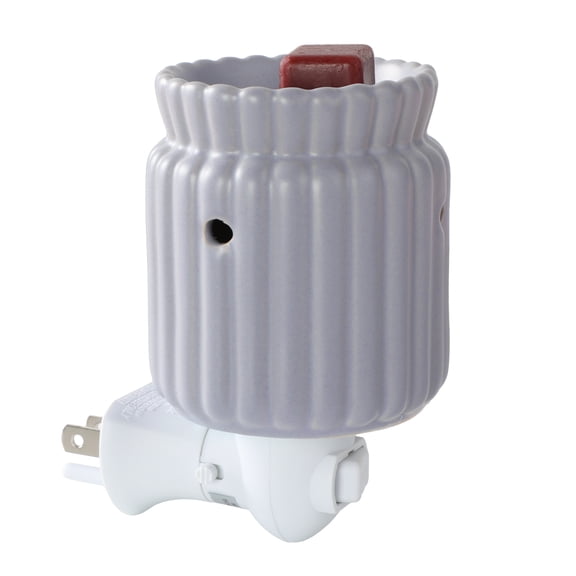 Mainstays Ribbed Ceramic Wax Melt Plug-in Warmer, Placid Blue