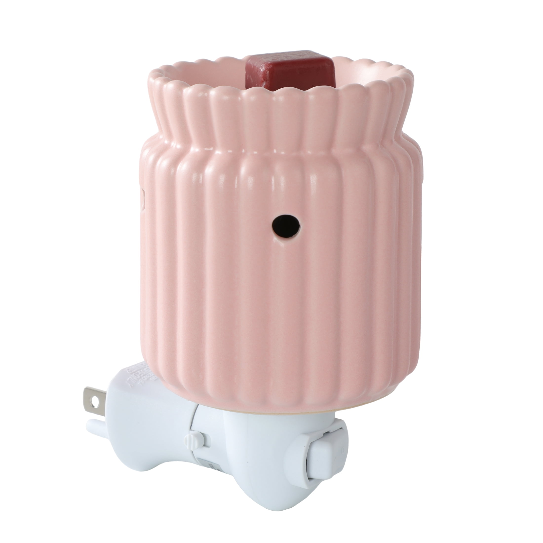 Mainstays Ribbed Ceramic Wax Melt Plug-in Warmer, Pink Blush