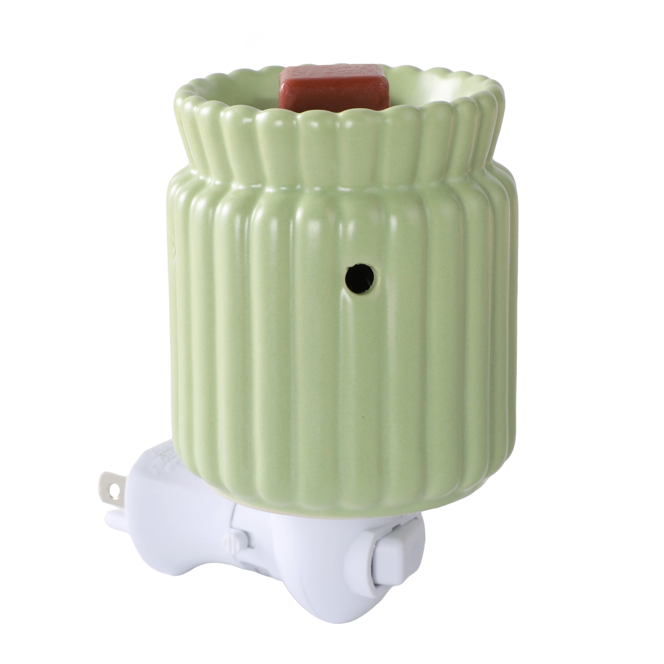 Mainstays Ribbed Ceramic Wax Melt Plug-in Warmer, Olive Grove