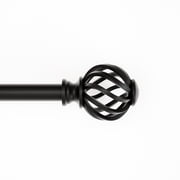 Mainstays 3/4 in Black Twist Cage Adjustable Single Curtain Rod Set, 30-84 in