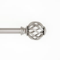 Mainstays 3/4" Nickel Twist Cage Adjustable Single Curtain Rod Set, 30"-84"