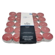 Mainstays Unscented Red Tealight Candles for Indoor/Outdoor Use, 25 Count