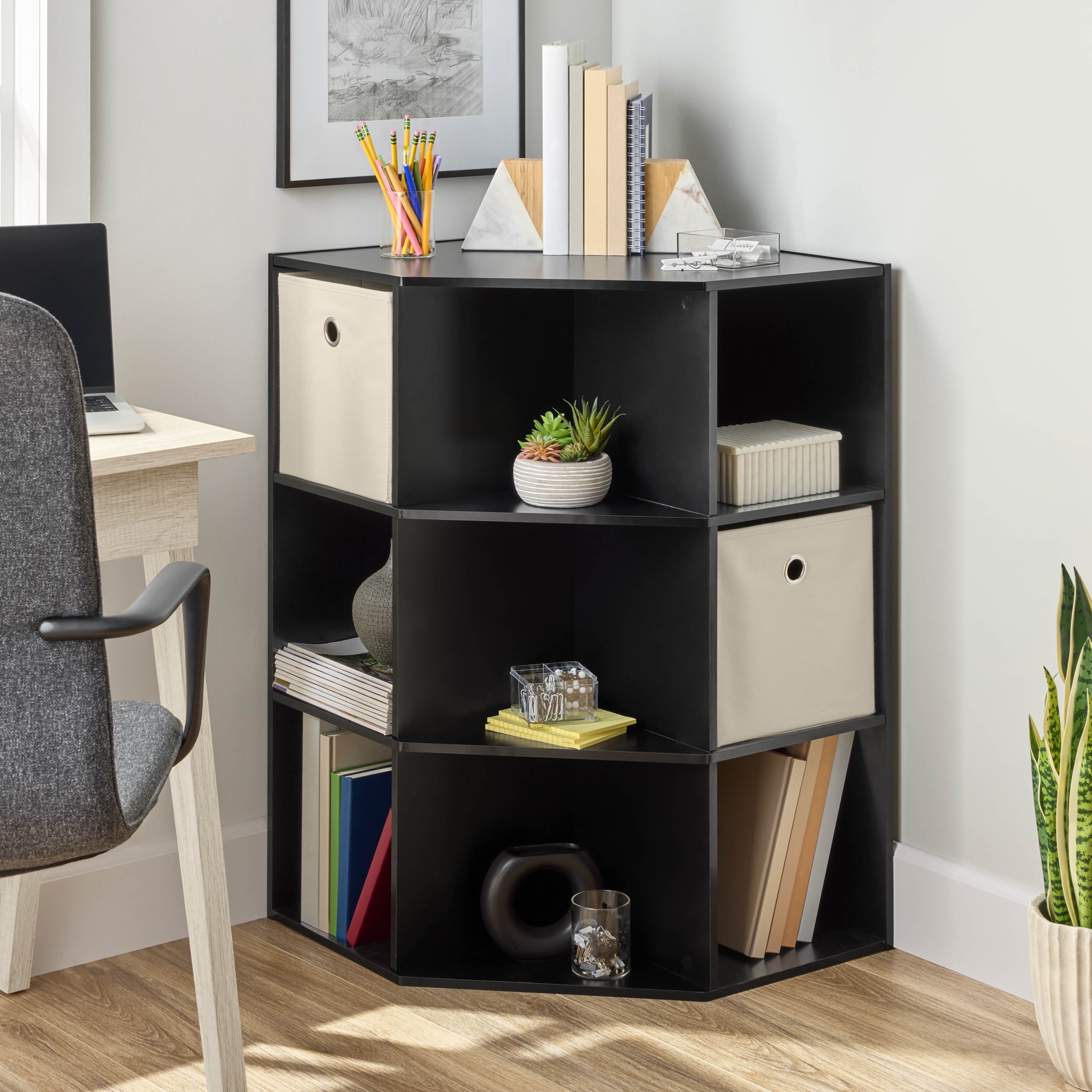Mainstays Corner Cube Storage Organizer, Black
