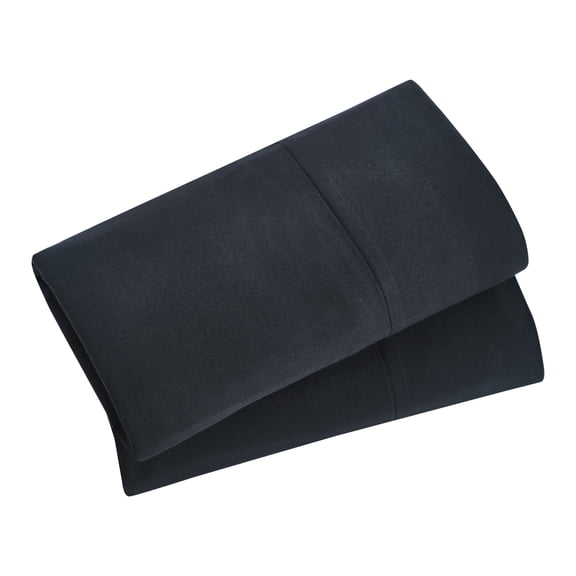 Mainstays Dreamy Soft 2‑Pack 220 Thread Count Brushed and Washed Sateen Cotton Standard Pillowcases, Rich Black