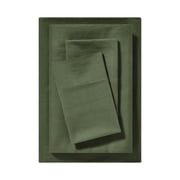 Mainstays Dreamy Soft 4-Piece Bed Sheet Set, 100% Cotton, 220 Thread Count Brushed and Washed Sateen, Deep Pocket, Queen, Bay Leaf