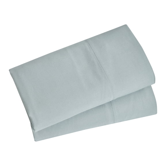 Mainstays Dreamy Soft 2‑Pack 220 Thread Count Brushed and Washed Sateen Cotton Standard Pillowcases, Soft Silver