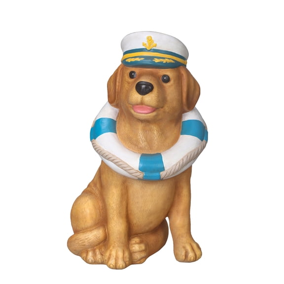 Mainstays Yellow Outdoor Captain Dog Statue 7" x 5.38" x 12"H