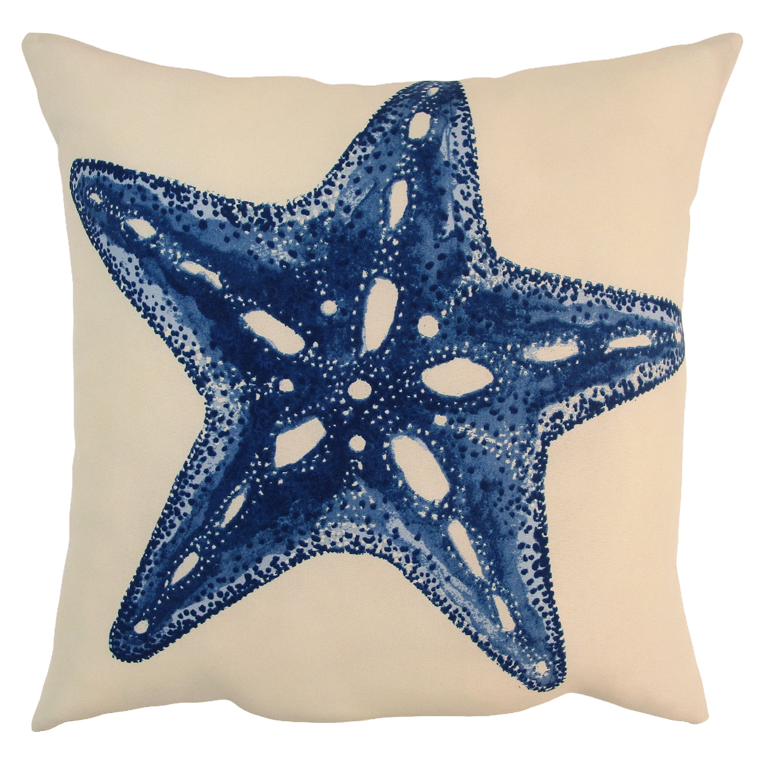 Mainstays 16" x 16" Reversible Decorative Outdoor Throw Pillow, Blue Starfish