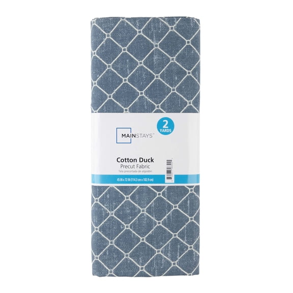 Mainstays 2 Yard Cut 100% Cotton Duck Printed Fabric, Geo Mesh Design, Blue Corduroy, Home Dcor Projects, Quilting, Crafting & Sewing, Soft, Comfortable Feel
