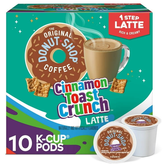 MS Cupable Shop, One Step Cinnamon Toast Crunch Latte K-Cup Coffee Pods, 10 Count (Pack of 2)