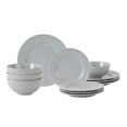 thumbnail interactive-video image 1 of Mainstays Darby 12-Piece Stoneware Dinnerware Set Grey, 1 of 11