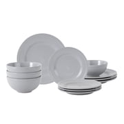 Mainstays Darby 12-Piece Stoneware Dinnerware Set, Gray
