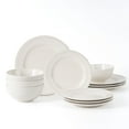 thumbnail image 1 of Mainstays Darby 12-Piece Stoneware Dinnerware Set White, 1 of 11