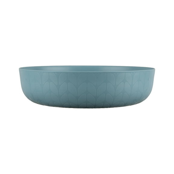 Mainstays - Blue Round Plastic Dinner Bowl, Interwoven Braided Etched, 42-Ounce