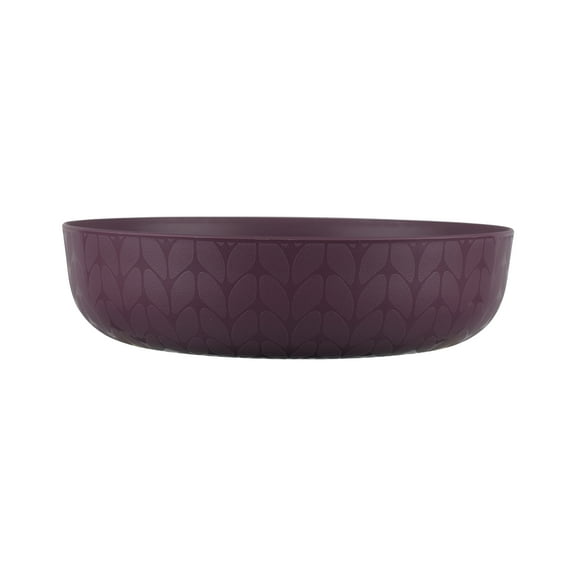 Mainstays - Purple Round Plastic Dinner Bowl, Interwoven Braided Etched, 42-Ounce