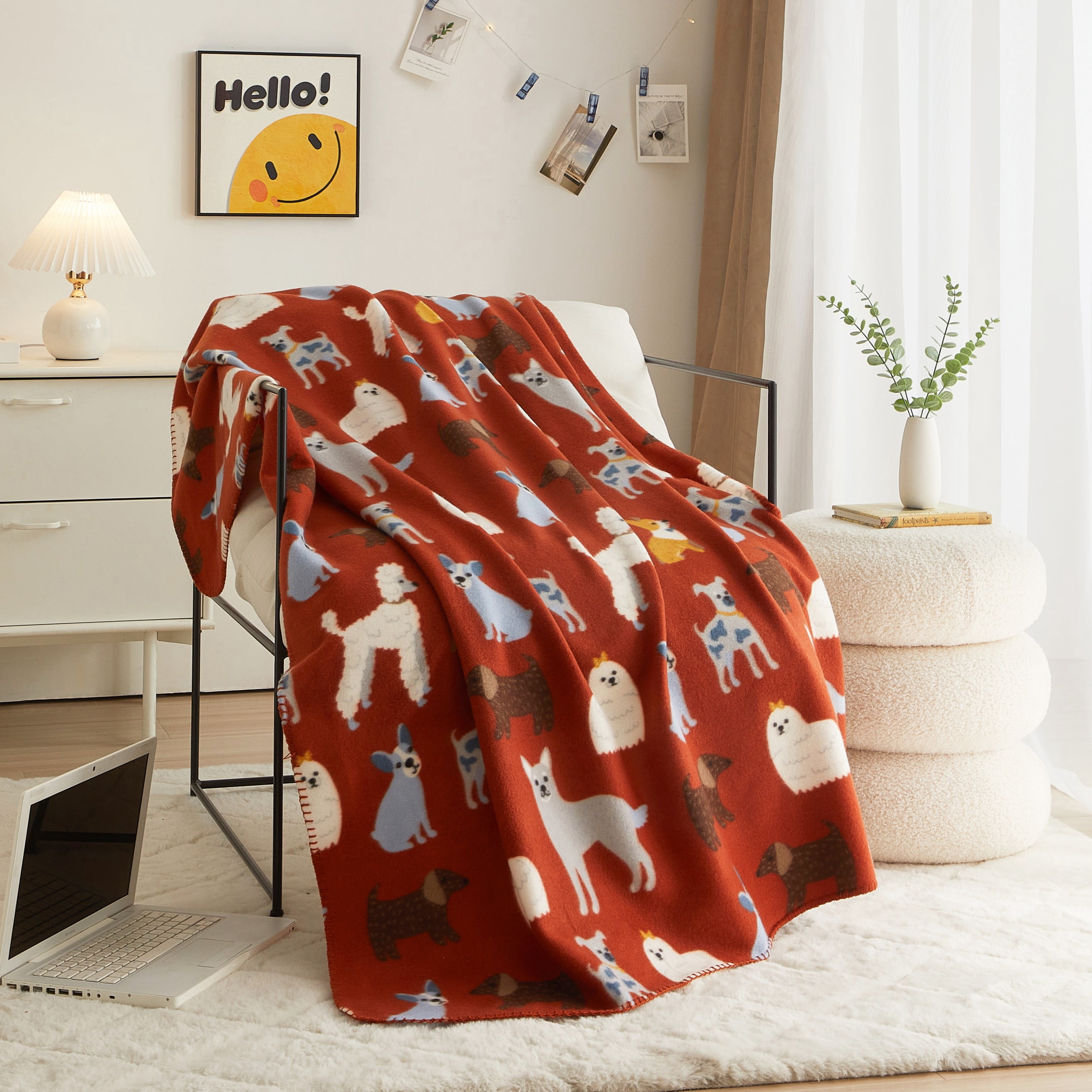 Mainstays Dog Print Fleece Throw