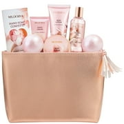 MS.DORYA Bath & Body Set, Spa Gift Bag for Birthday Valentines, 8 Piece , Pink