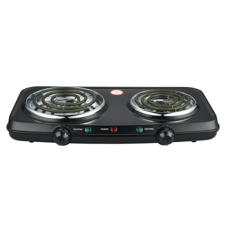 Mainstays Portable Double Burner with Adjustable Temperature Control, 1800W