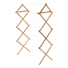 Mainstays Bamboo Laundry Drying Rack, Space-Saving, Collapsible Design