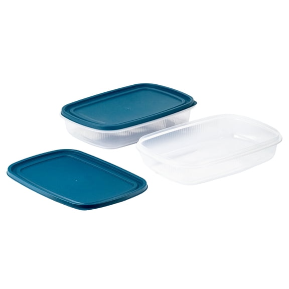 Mainstays Reusable Food Storage Containers, Large Rectangle, Plastic, 2 Pack – 2 Containers with Lids, 1.5 Gallons,Ideal for Meal Planning