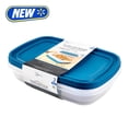 thumbnail image 1 of Mainstays Reusable Food Storage Containers, Large Rectangle, Plastic, 2 Pack – 2 Containers with Lids, 1.5 Gallons,Ideal for Meal Planning, 1 of 10