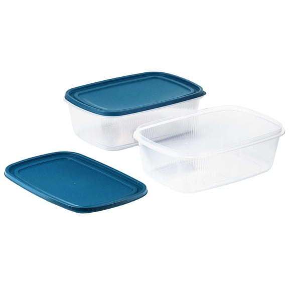 Mainstays Reusable Food Storage Containers, Large Rectangle, Plastic, 2 Pack – 2 Containers with Lids, 2.5 Gallons,Ideal for Meal Planning