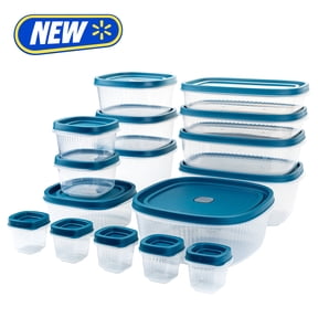 Mainstays Reusable Food Storage Containers Set, Multi-Size, Plastic, 34 Pieces, 17 Containers and 17 Lids, Ideal for Snacks & Meal Prep