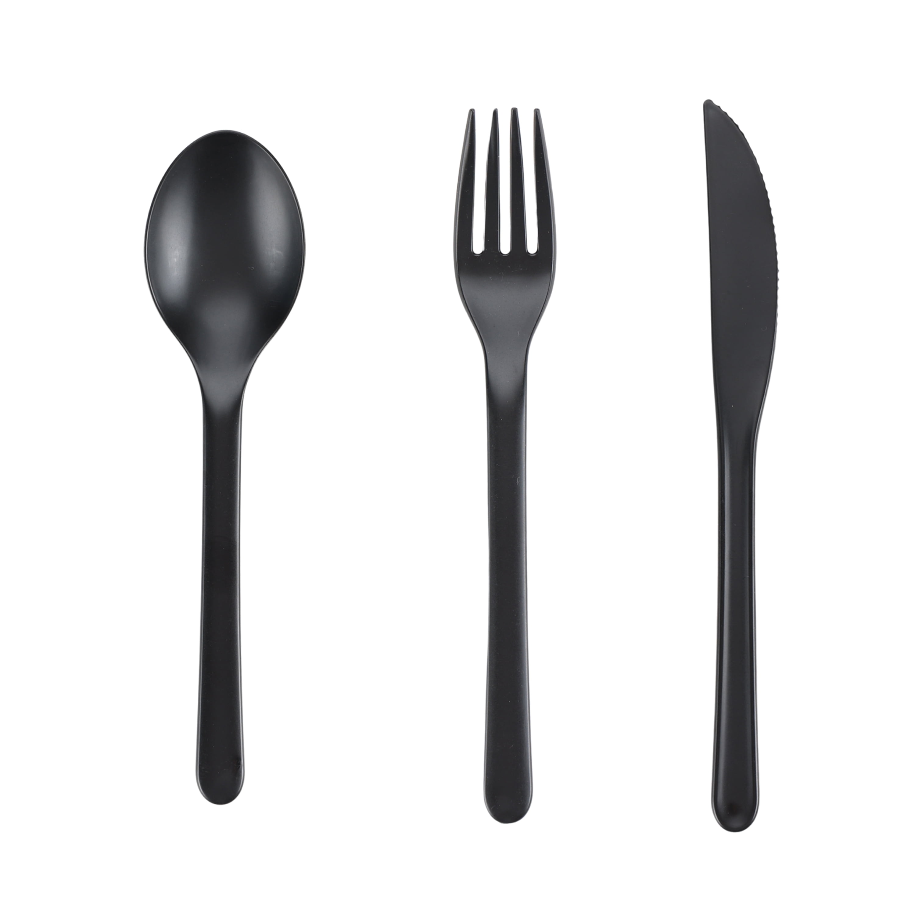 Mainstays - Black Eco-Friendly Recycled Plastic 3-Piece Flatware Set