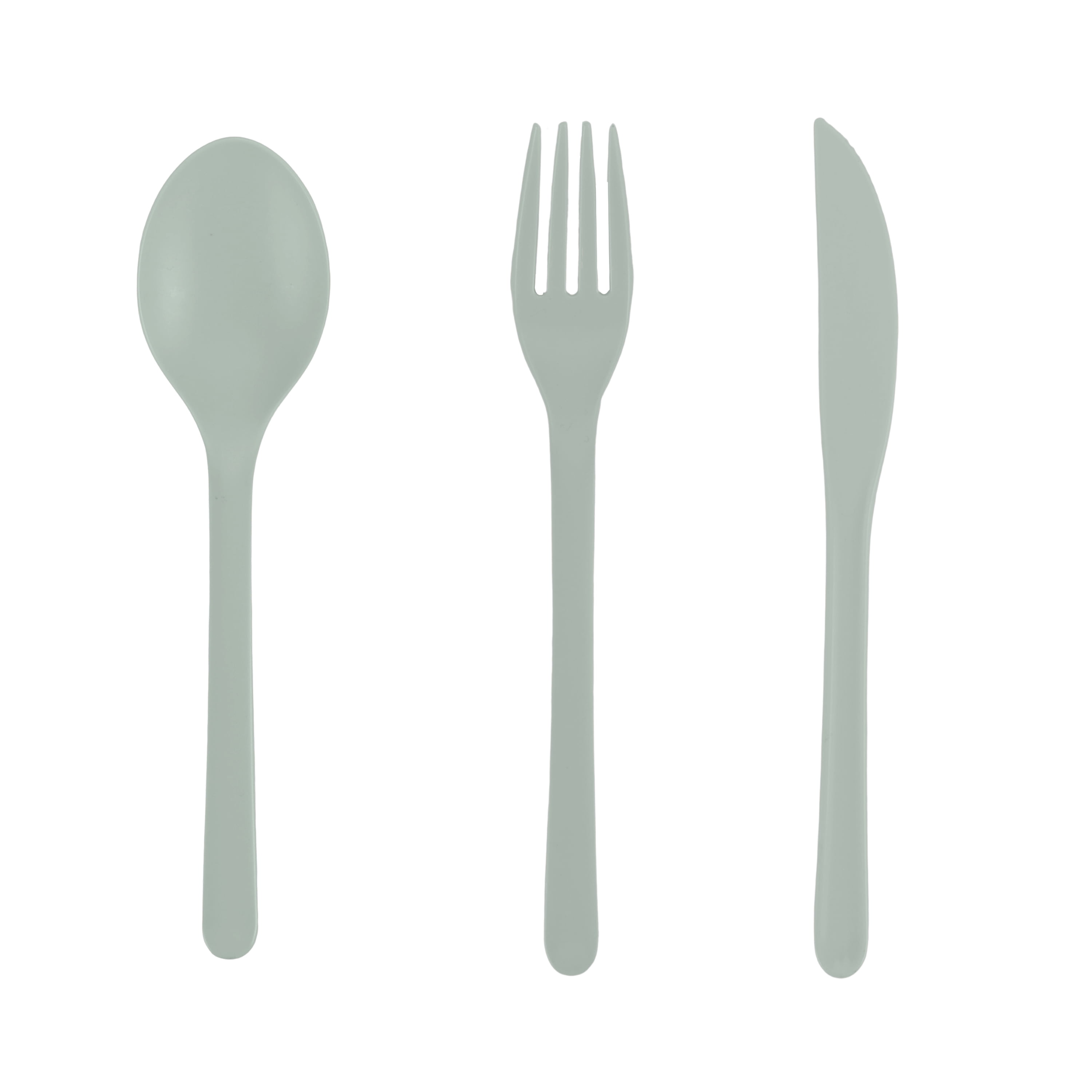 Mainstays Soft Sea Green Recycled Plastic 3-Piece Flatware Set